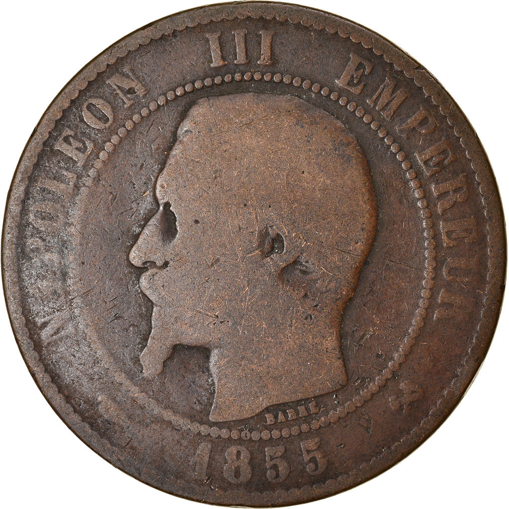 Moneta, Francja, Napoleon III, Napoléon III, 10 Centimes, 1855, Rouen