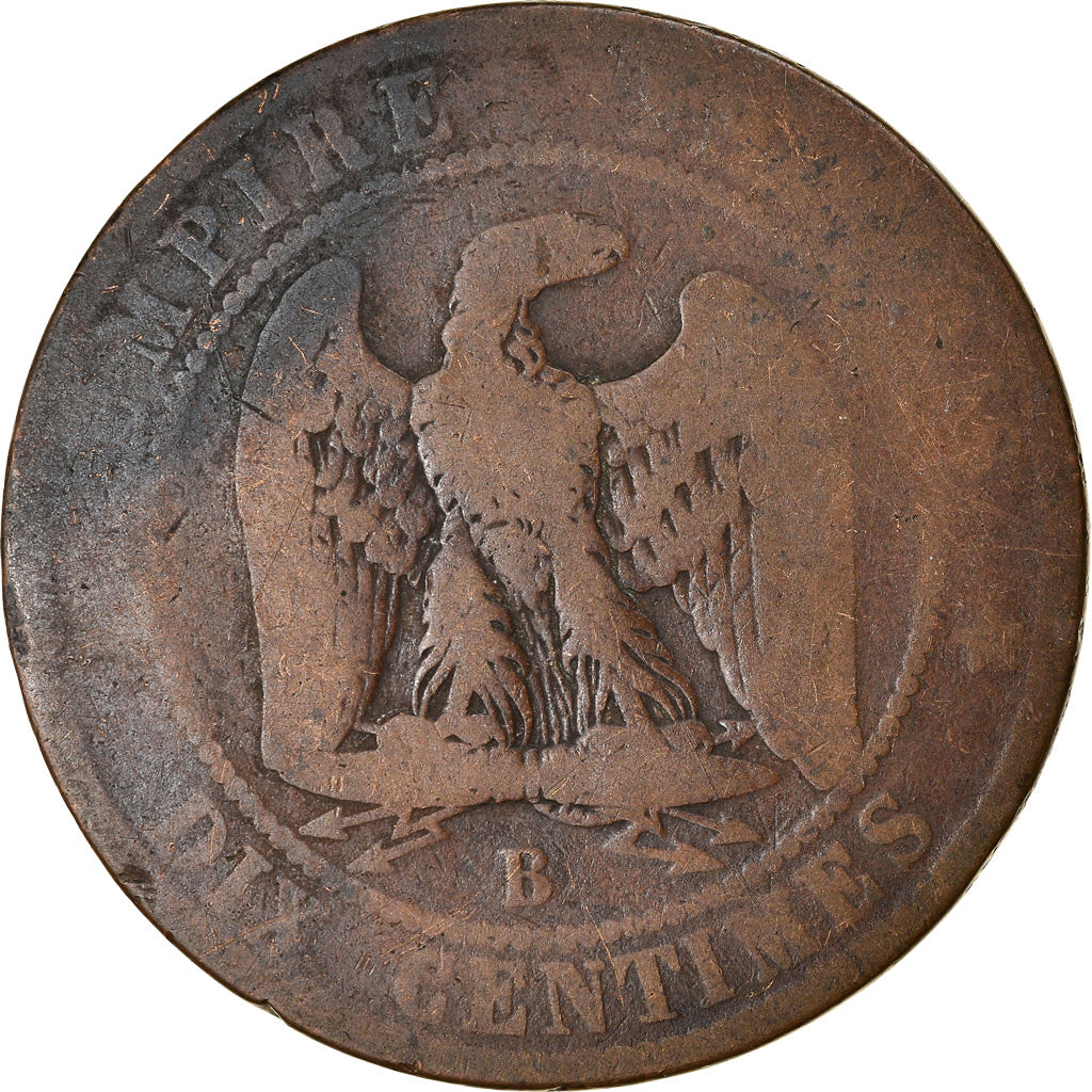 Moneta, Francja, Napoleon III, Napoléon III, 10 Centimes, 1855, Rouen