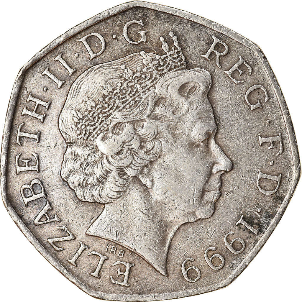 Coin, Great Britain, Elizabeth II, 50 Pence, 1999, EF(40-45), Copper-nickel