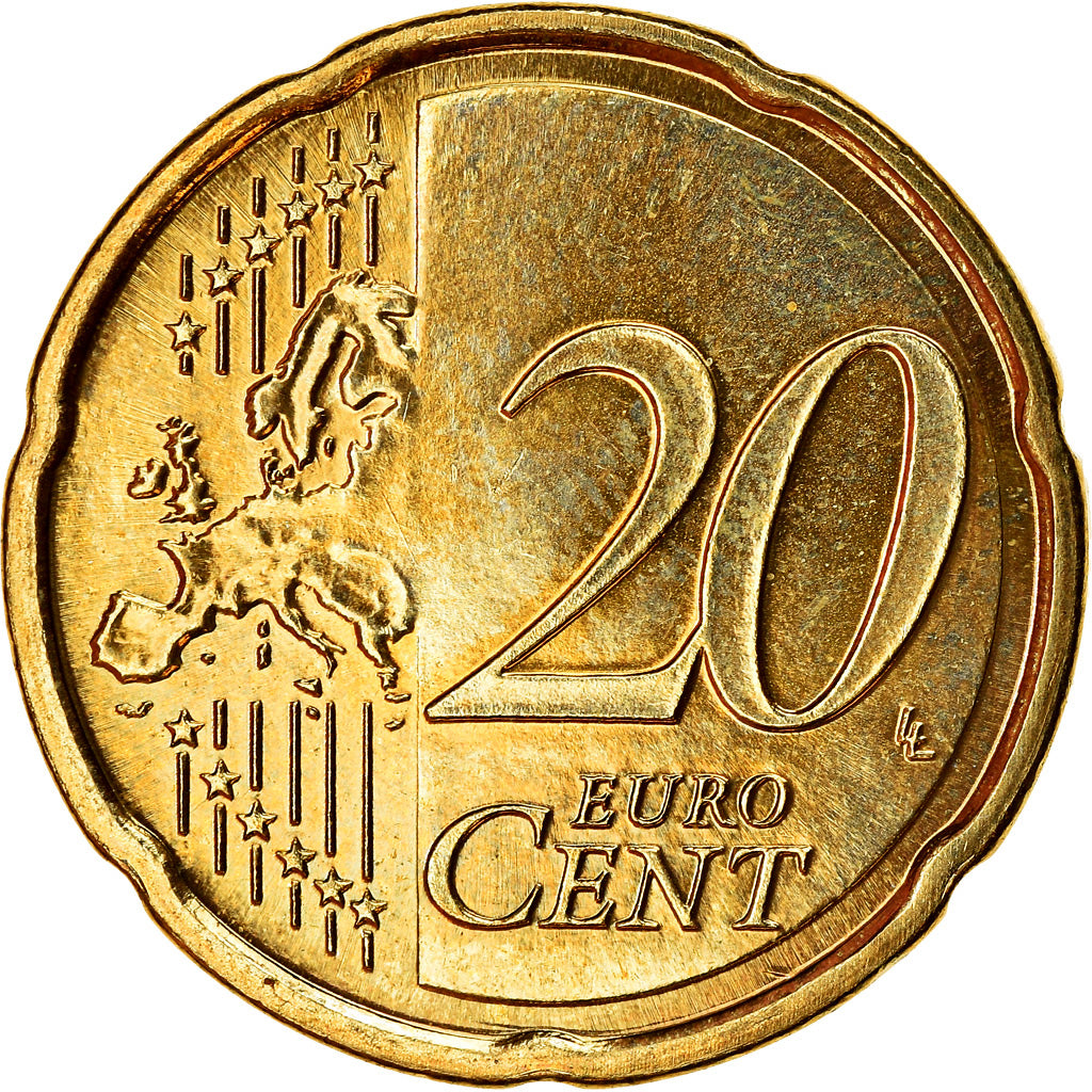 Niederlande, 20 Euro Cent, 2014, VZ, Messing, KM:New