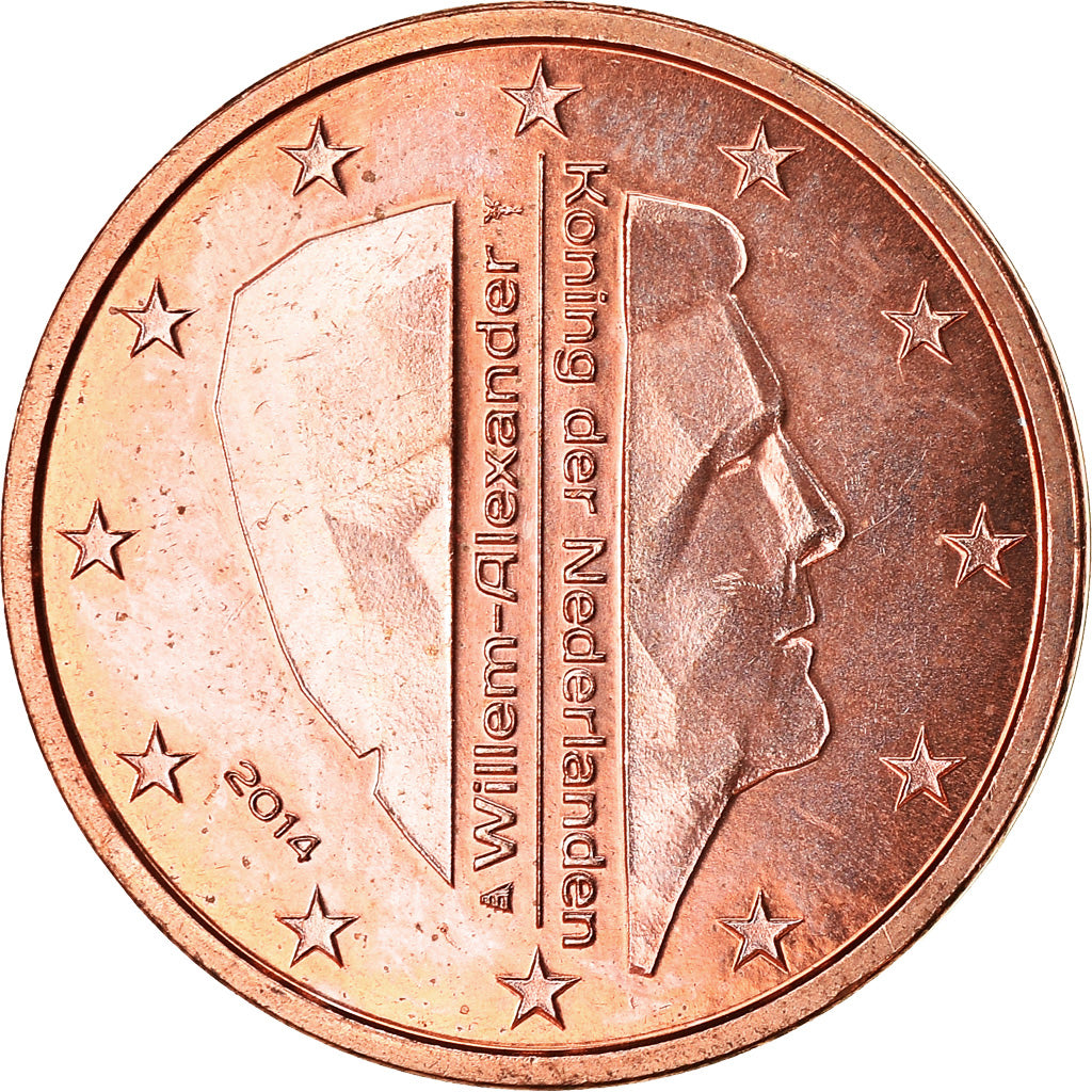 Netherlands, 2 Euro Cent, 2014, AU(55-58), Copper Plated Steel, KM:New