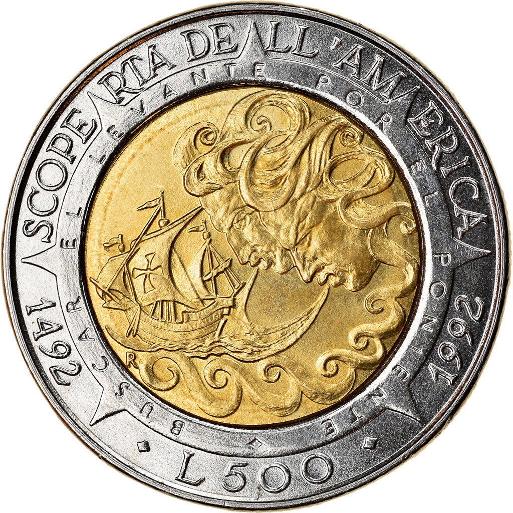 Moneta, San Marino, 500 Lire, 1992, Rome, BB+, Bi-metallico, KM:286