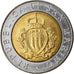 Monnaie, San Marino, 15th Anniversary - Resumption of Coinage, 500 Lire, 1987