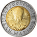 Münze, San Marino, 500 Lire, 1996, Rome, VZ, Bi-Metallic, KM:357