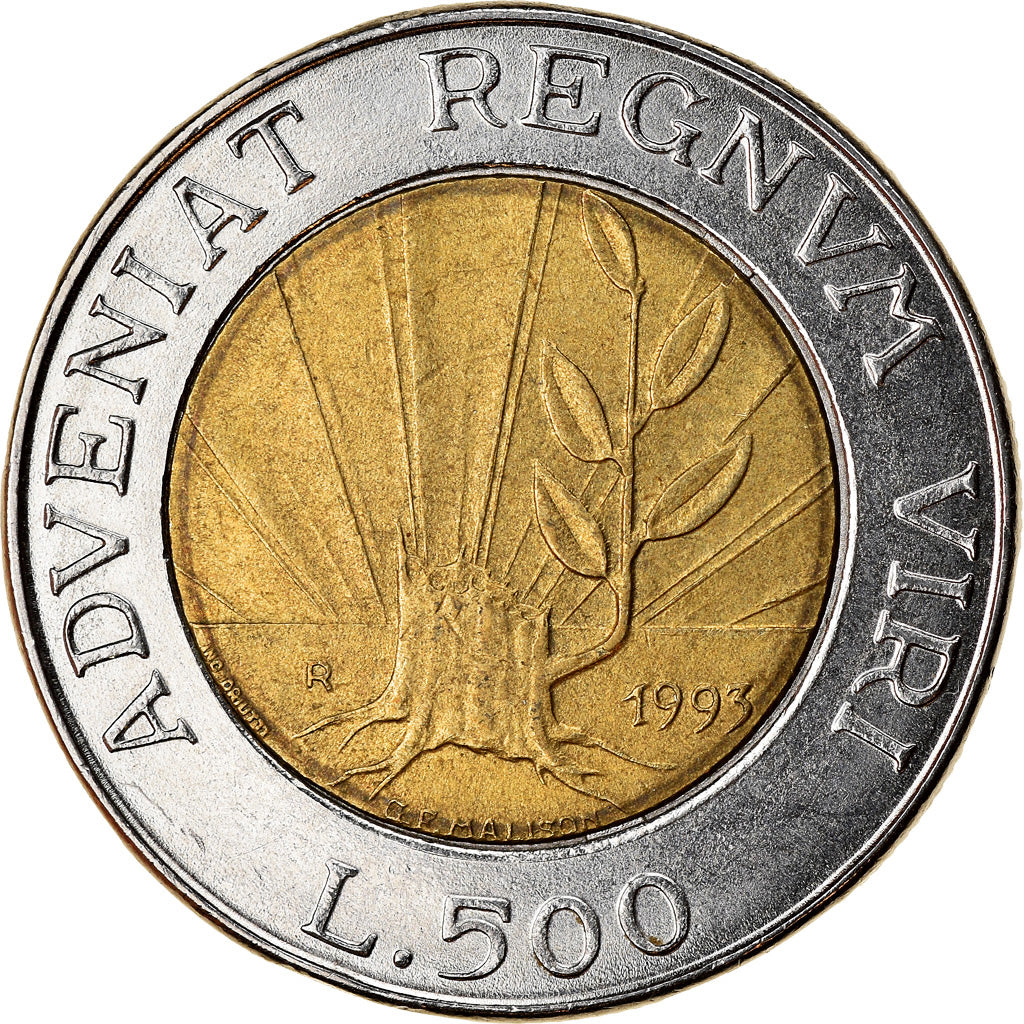 Moneta, San Marino, 500 Lire, 1993, BB, Bi-metallico, KM:301