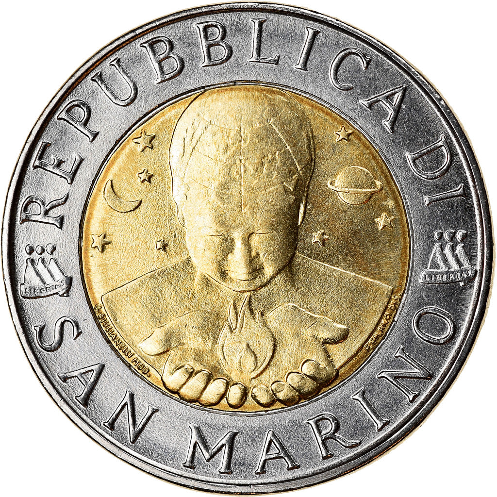 Coin, San Marino, 500 Lire, 1998, Rome, AU(55-58), Bi-Metallic, KM:383