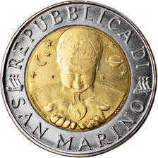 Coin, San Marino, 500 Lire, 1998, Rome, AU(50-53), Bi-Metallic, KM:383