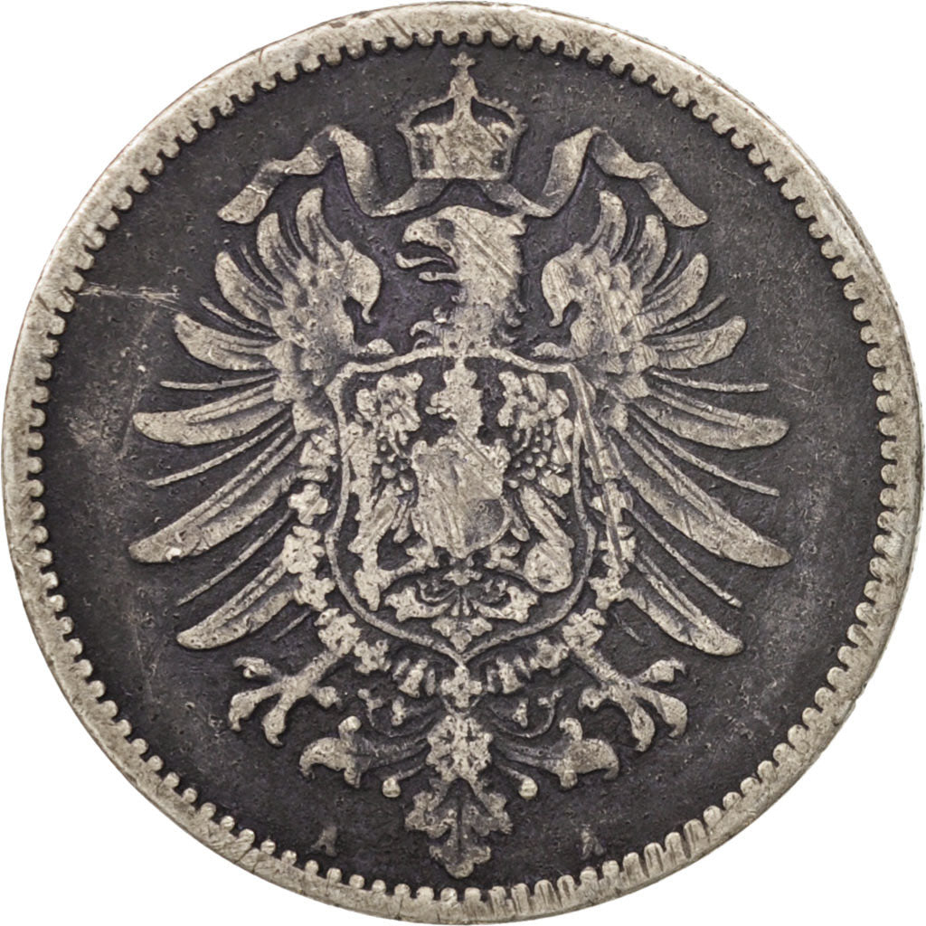 GERMANY - EMPIRE, Wilhelm I, Mark, 1885, Berlin, VF(30-35), Silver, KM:7