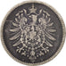 GERMANY - EMPIRE, Wilhelm I, Mark, 1885, Berlin, VF(30-35), Silver, KM:7