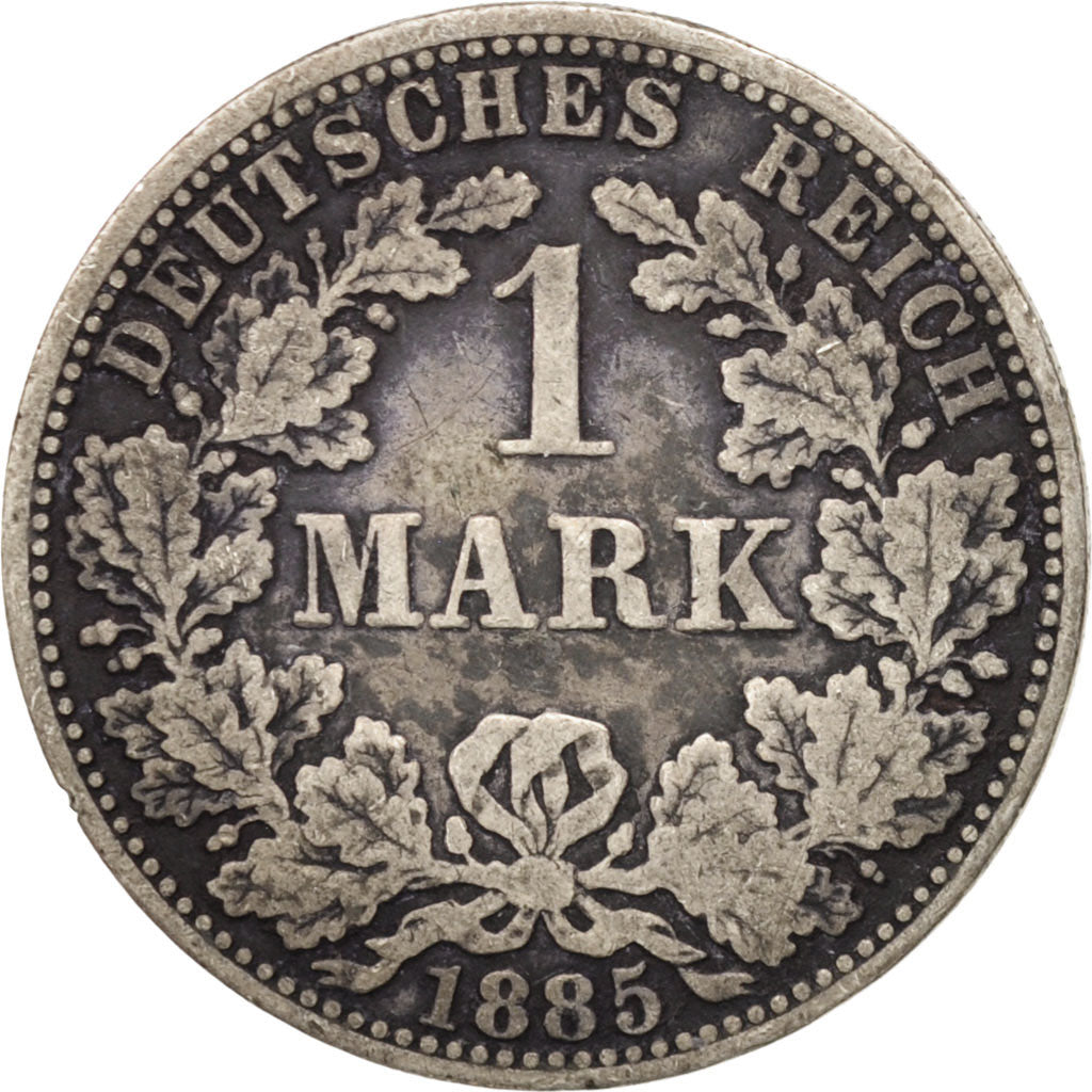 GERMANY - EMPIRE, Wilhelm I, Mark, 1885, Berlin, VF(30-35), Silver, KM:7