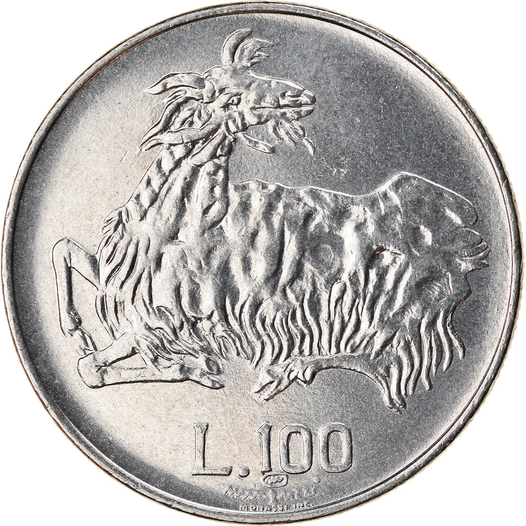 Coin, San Marino, 100 Lire, 1974, Rome, MS(60-62), Steel, KM:36