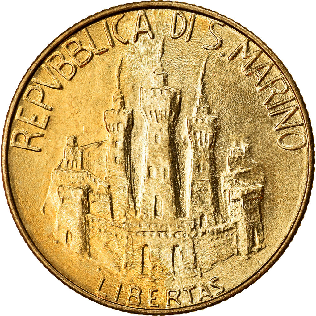 Coin, San Marino, 200 Lire, 1984, Rome, AU(50-53), Aluminum-Bronze, KM:166