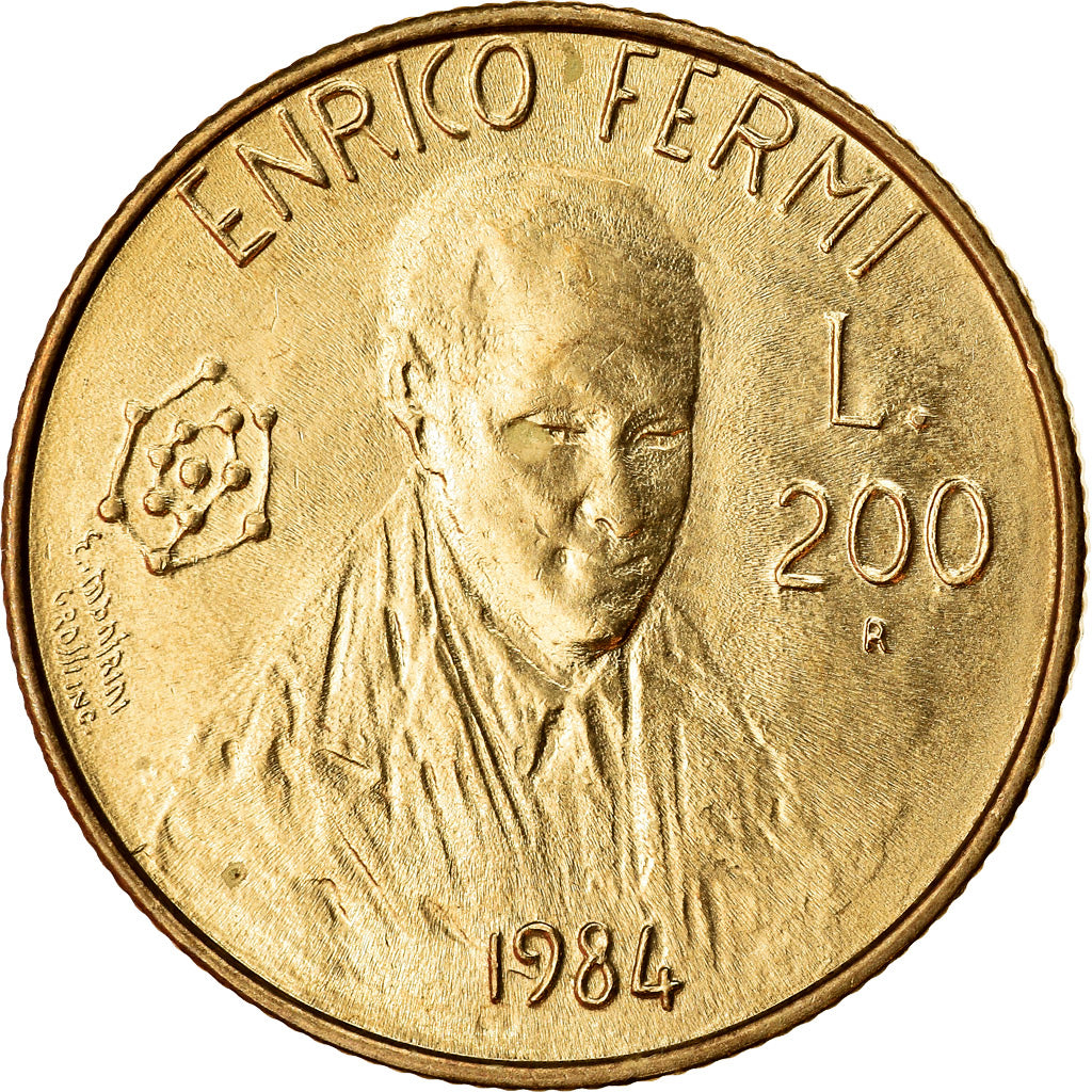 Coin, San Marino, 200 Lire, 1984, Rome, AU(50-53), Aluminum-Bronze, KM:166