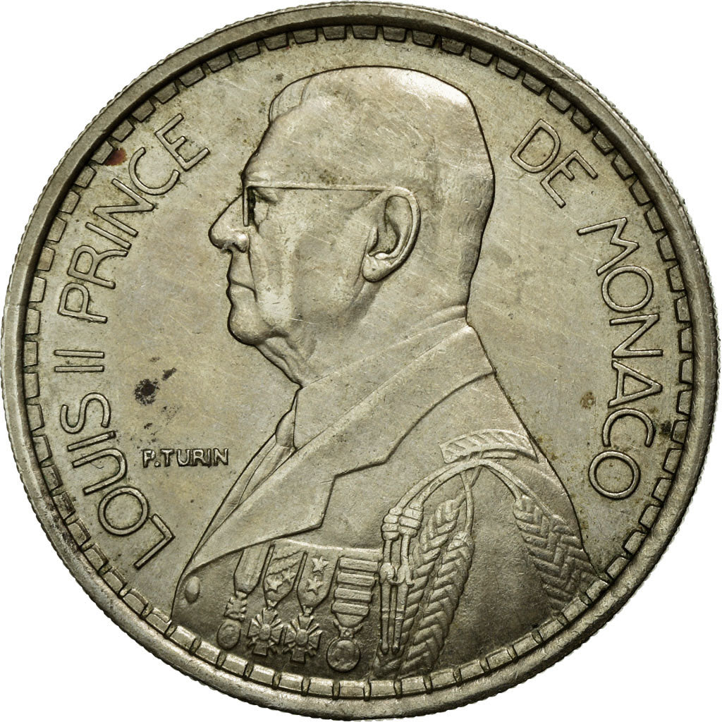 Coin, Monaco, Louis II, 20 Francs, Vingt, 1947, EF(40-45), Copper-nickel