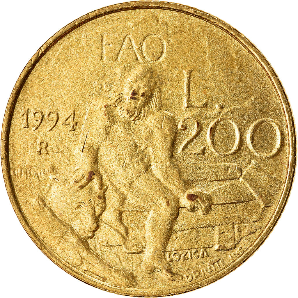 Münze, San Marino, 200 Lire, 1994, Rome, SS, Aluminum-Bronze, KM:313