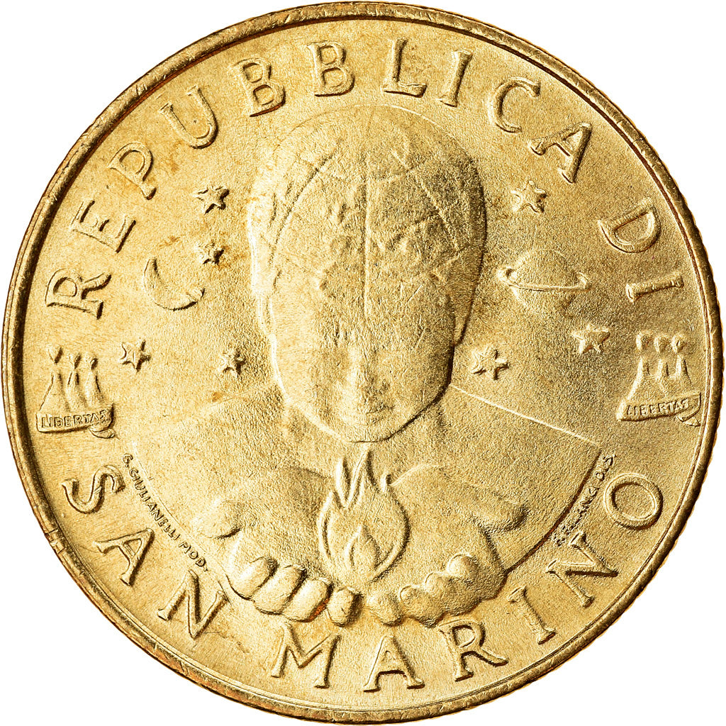 Munten, San Marino, 200 Lire, 1997, UNC-, Aluminum-Bronze, KM:366