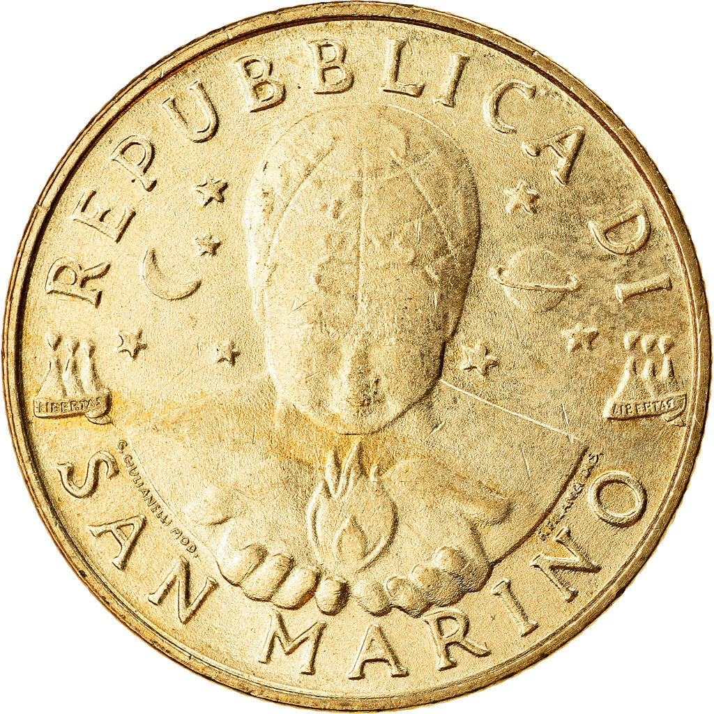 Munten, San Marino, 200 Lire, 1997, PR, Aluminum-Bronze, KM:366
