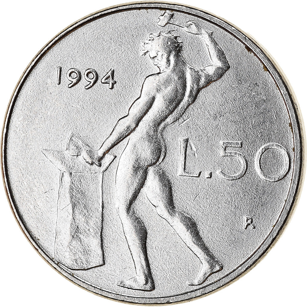 Moneda, Italia, 50 Lire, 1994, Rome, SC, Acero inoxidable, KM:95.2