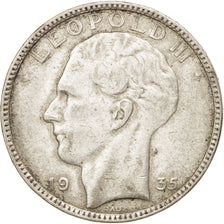 Coin, Belgium, 20 Francs, 20 Frank, 1935, EF(40-45), Silver, KM:105