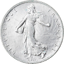 Moneda, Francia, Semeuse, 2 Francs, 1916, Paris, MBC+, Plata, KM:845.1