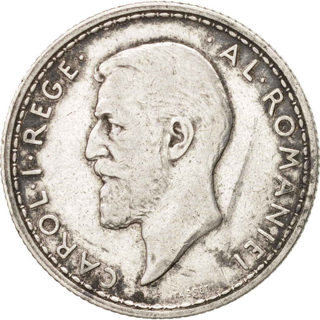 Romania, Carol I, 2 Lei, 1910, EF(40-45), Silver, KM:43