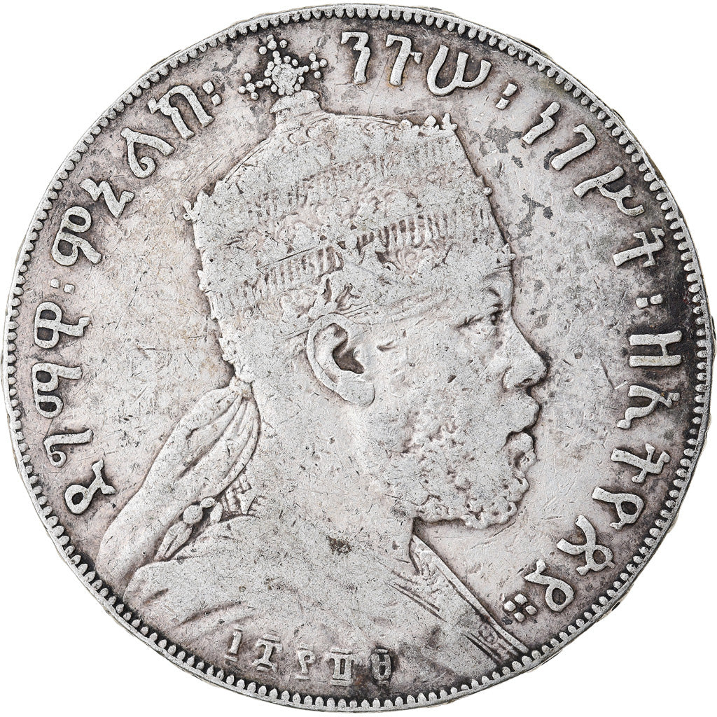 Coin, Ethiopia, Menelik II, Birr, 1903, Paris, VF(20-25), Silver, KM:19