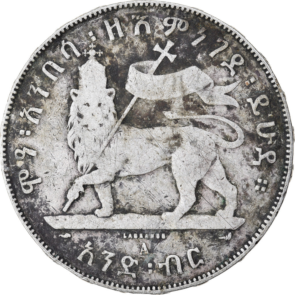 Coin, Ethiopia, Menelik II, Birr, 1903, Paris, VF(20-25), Silver, KM:19