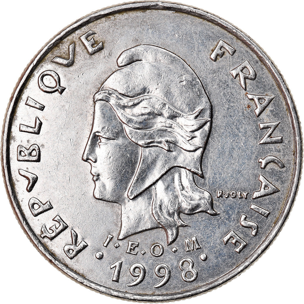 Moneda, Polinesia francesa, 10 Francs, 1998, Paris, MBC, Níquel, KM:8