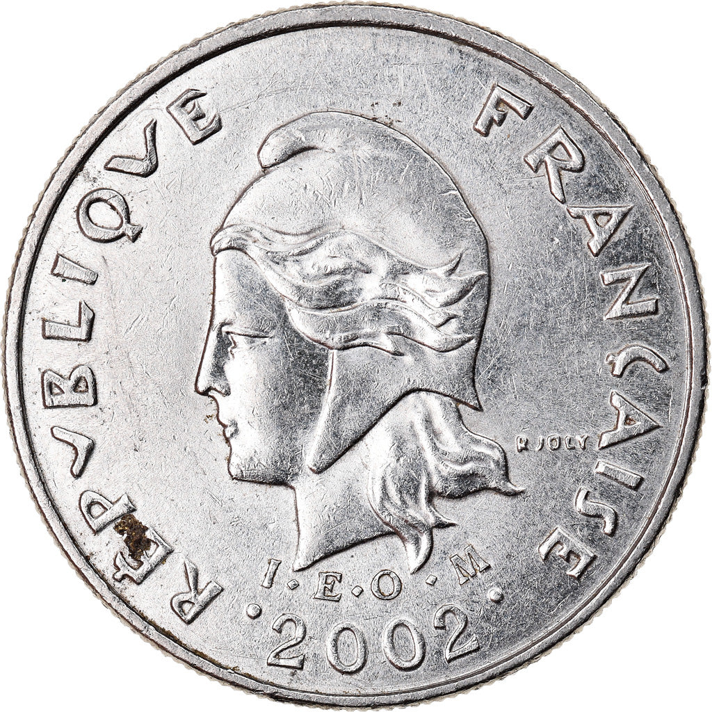 Moeda, Polinésia Francesa, 10 Francs, 2002, Paris, EF(40-45), Níquel, KM:8