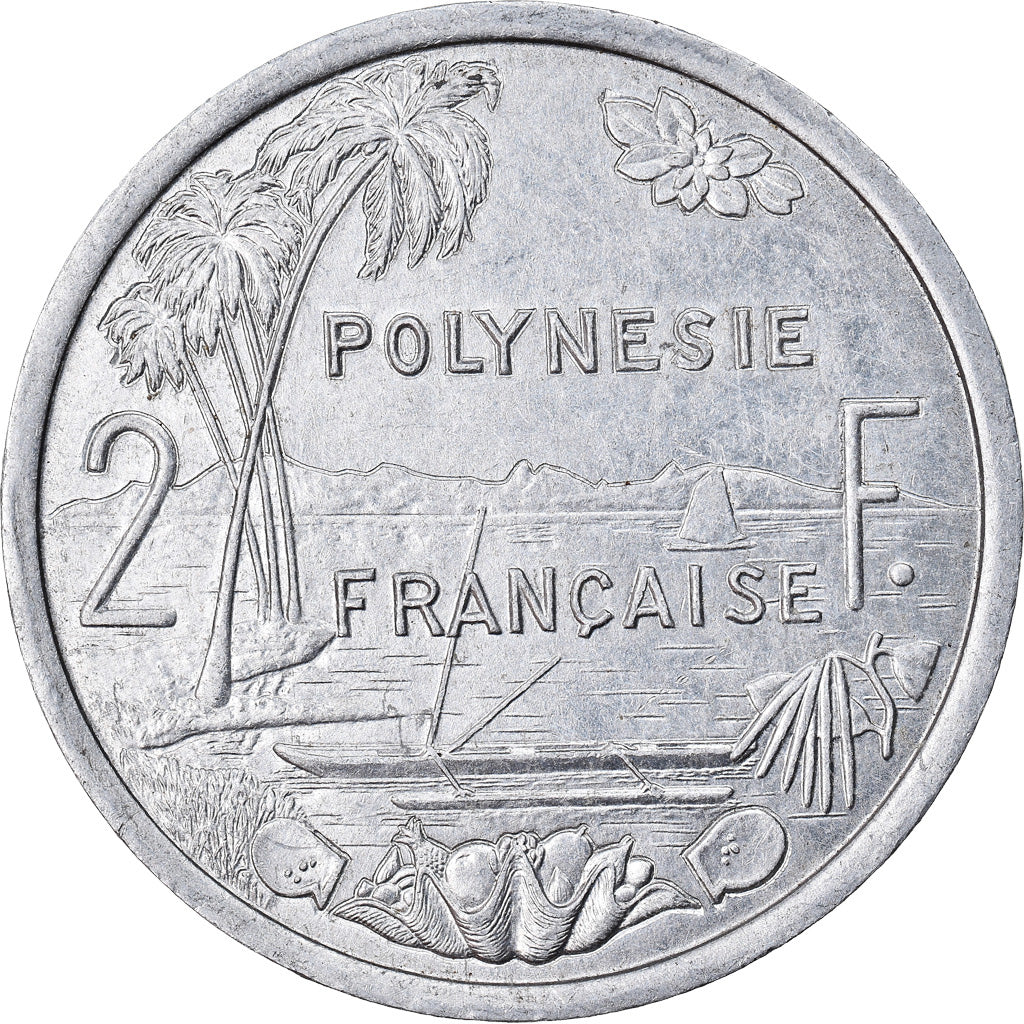Coin, French Polynesia, 2 Francs, 2001, Paris, AU(55-58), Aluminum, KM:10