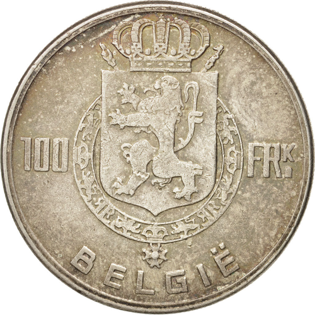 Belgium, 100 Francs, 100 Frank, 1949,  EF(40-45), Silver, KM 139.1