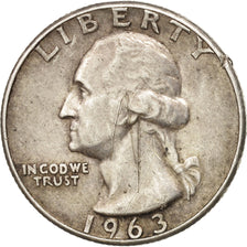 United States, Washington Quarter,1963, U.S. Mint, Philadelphia, EF (40-45)