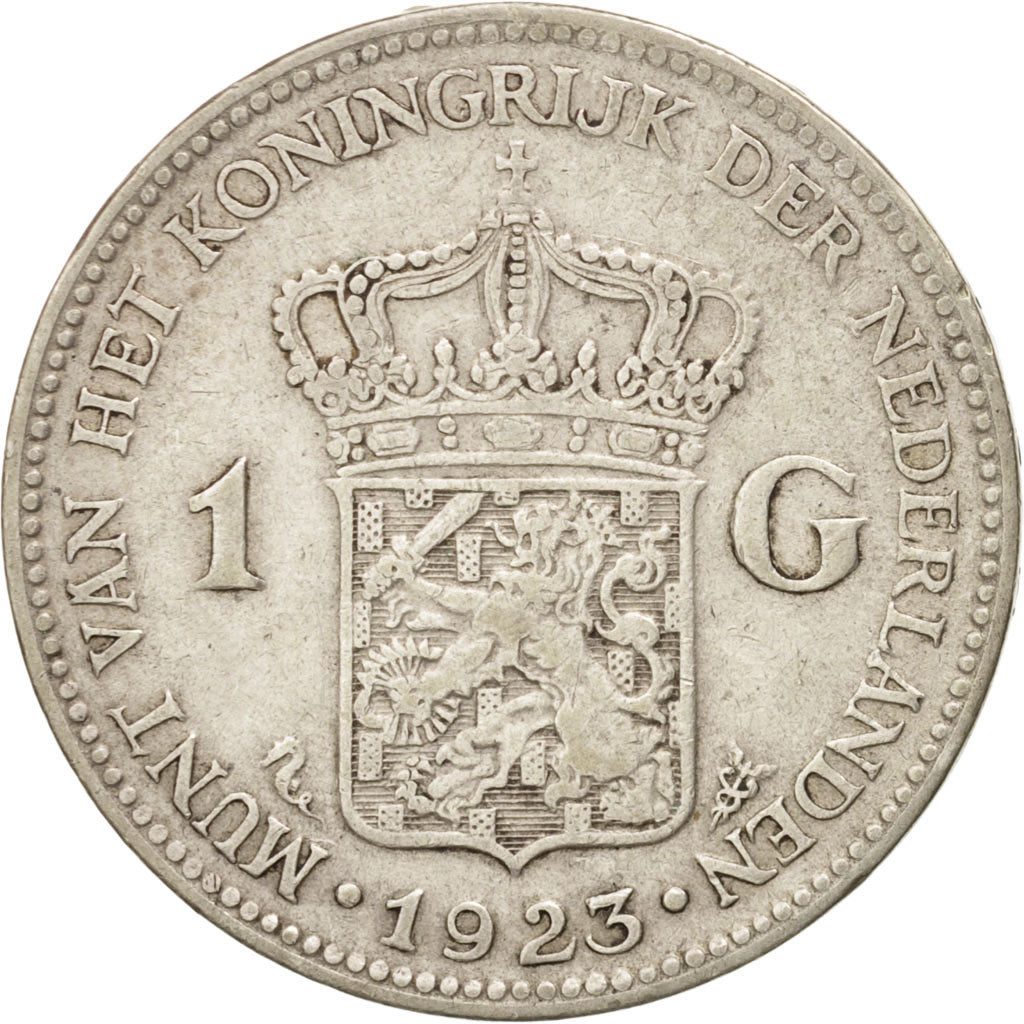 Netherlands, Wilhelmina I, Gulden, 1923, EF(40-45), Silver, KM:161.1