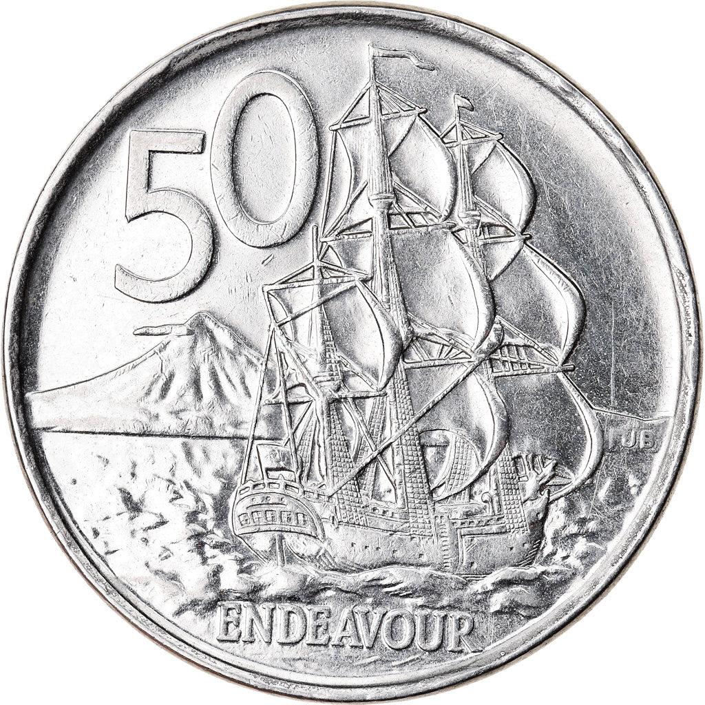 Coin, New Zealand, Elizabeth II, 50 Cents, 2006, EF(40-45), Nickel plated steel