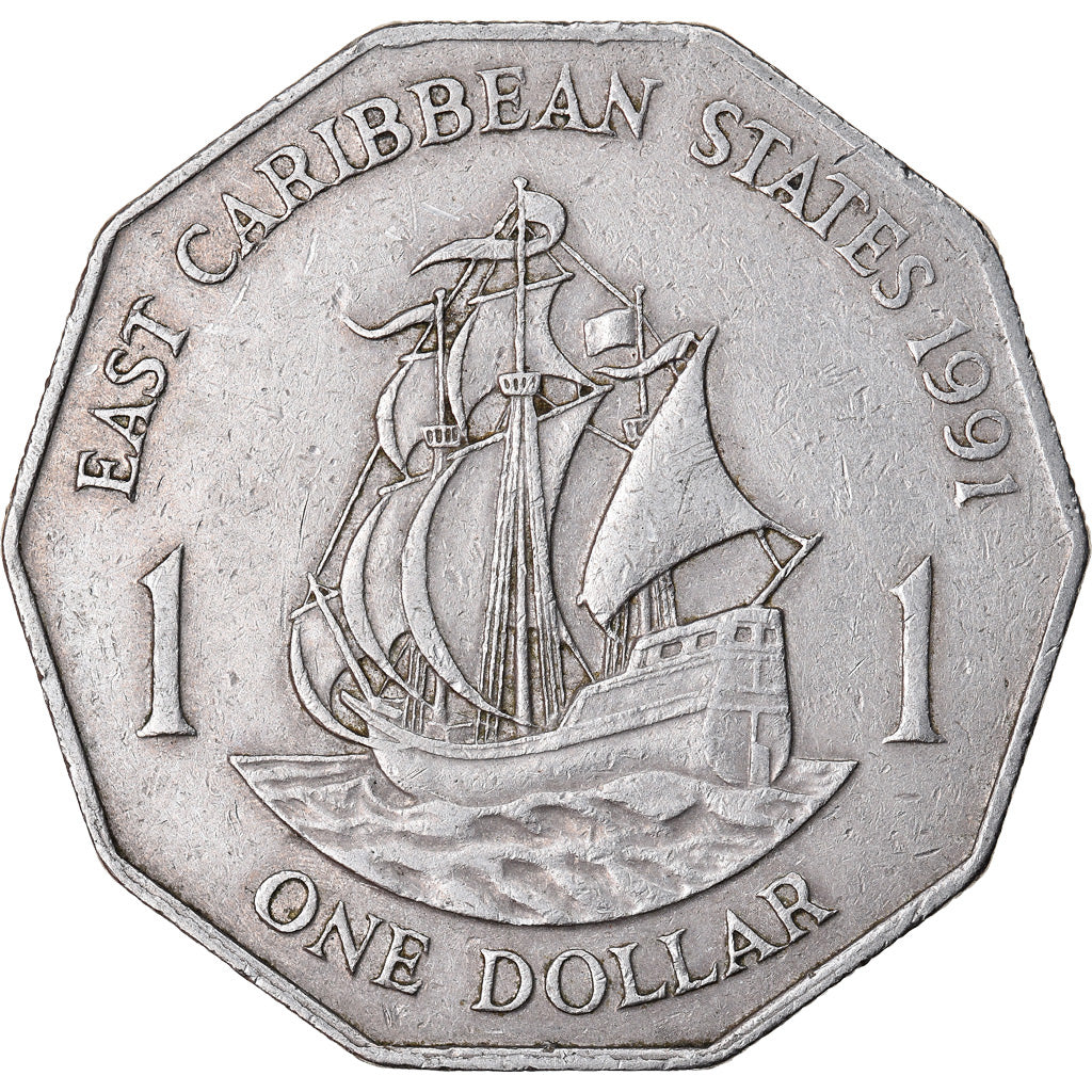 Coin, East Caribbean States, Elizabeth II, Dollar, 1991, EF(40-45)