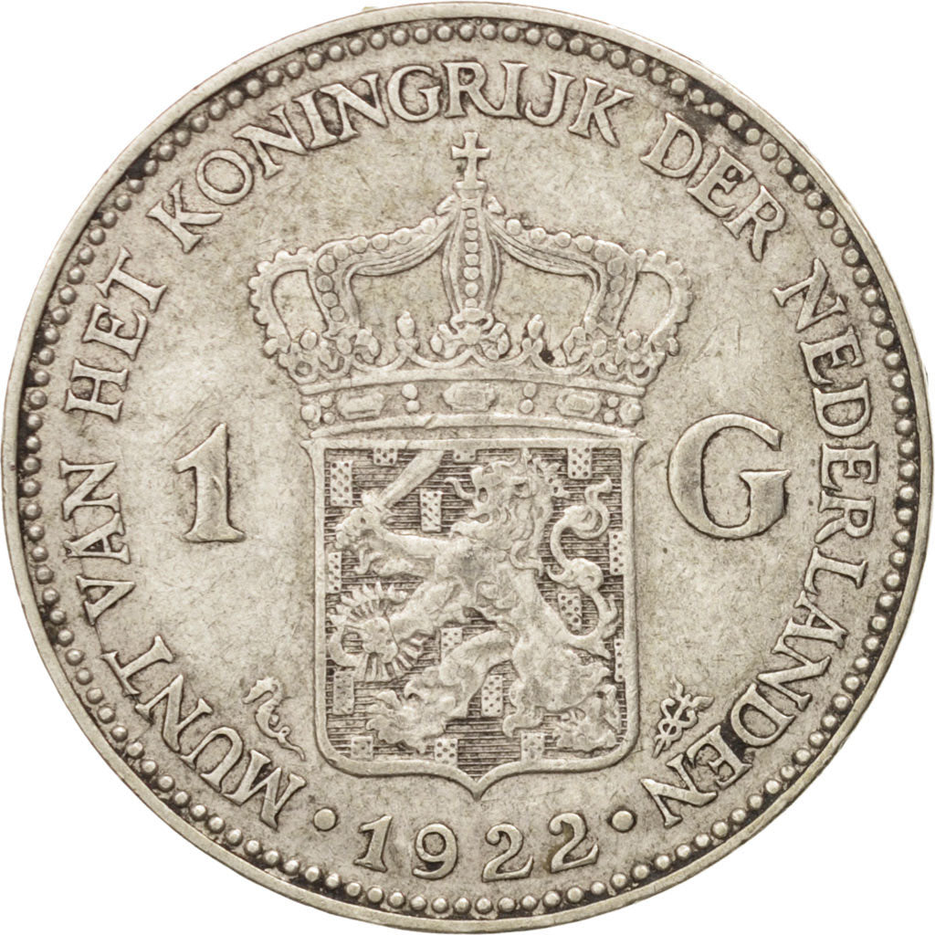 Netherlands, Wilhelmina I, Gulden, 1922, EF(40-45), Silver, KM 161.1