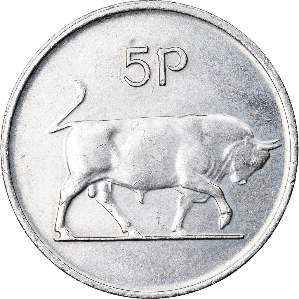 Coin, IRELAND REPUBLIC, 5 Pence, 1990, EF(40-45), Copper-nickel, KM:22
