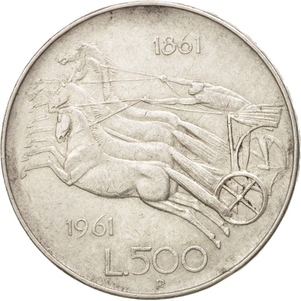 Italy, 500 Lire, 1961, Rome, EF(40-45), Silver, KM:99