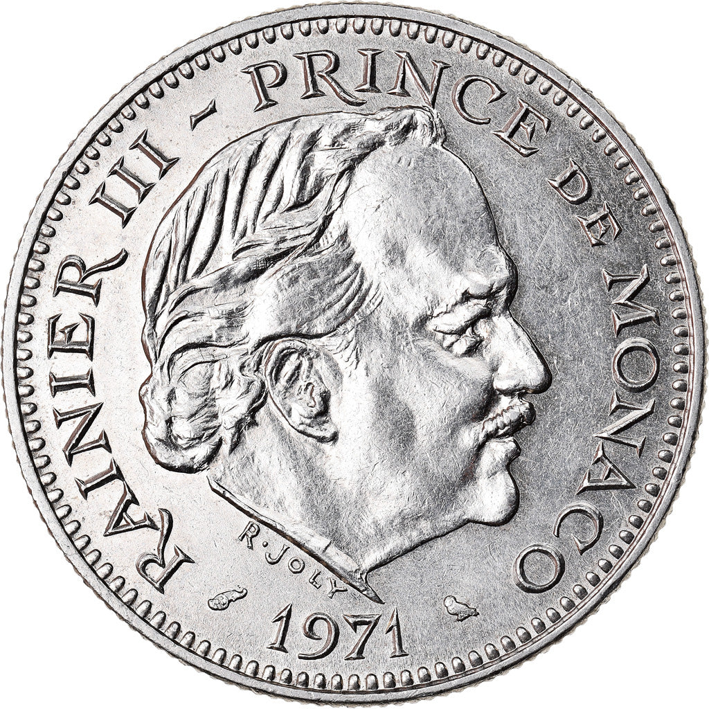 Coin, Monaco, Rainier III, 5 Francs, 1971, AU(50-53), Copper-nickel, KM:150