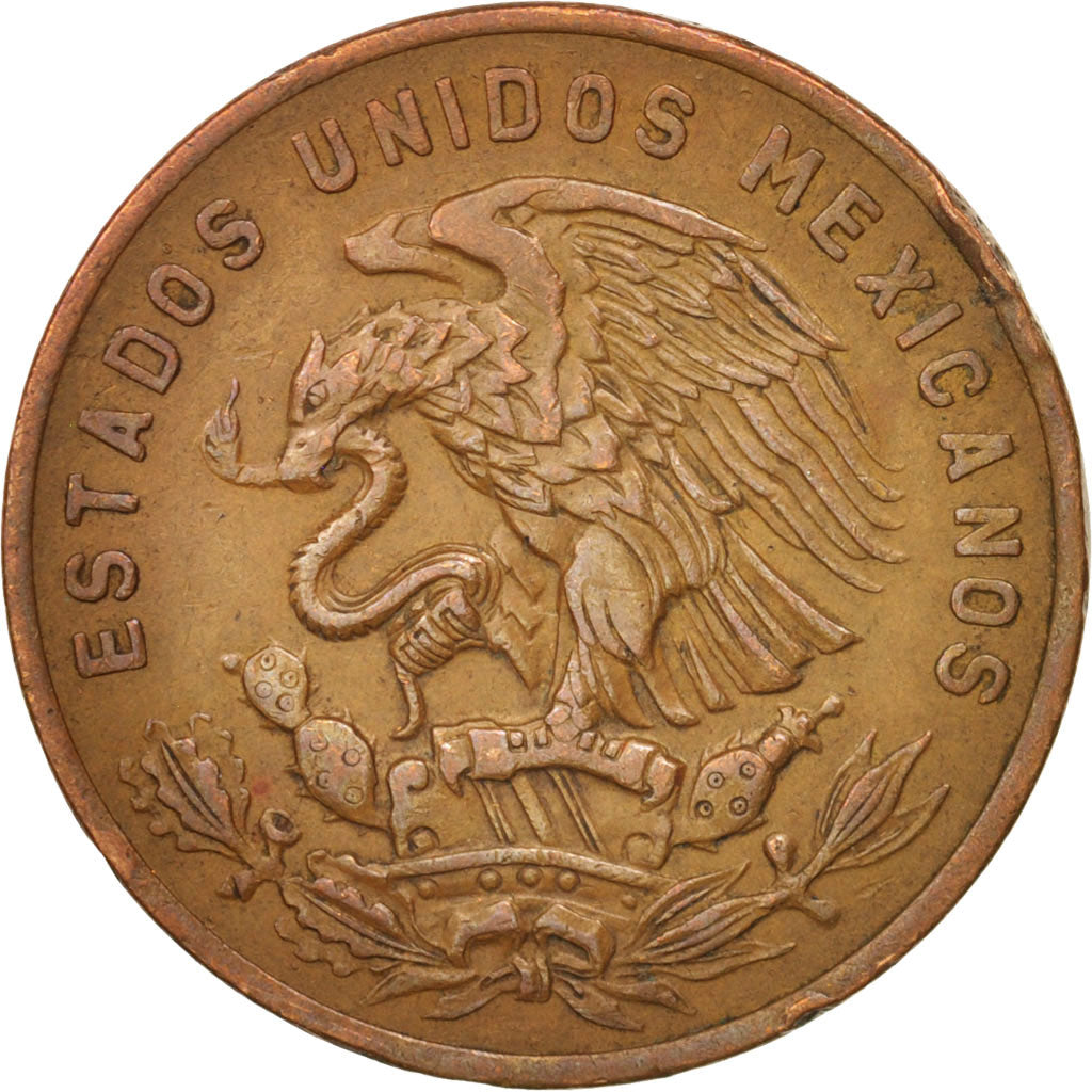 Mexico, 20 Centavos, 1957, Mexico City, AU(50-53), Bronze, KM:440