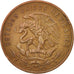 Mexico, 20 Centavos, 1957, Mexico City, AU(50-53), Bronze, KM:440