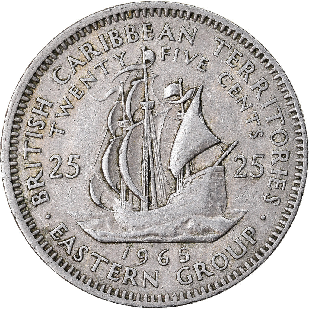 Moneta, Państwa Wschodnich Karaibów, Elizabeth II, 25 Cents, 1965, EF(40-45)