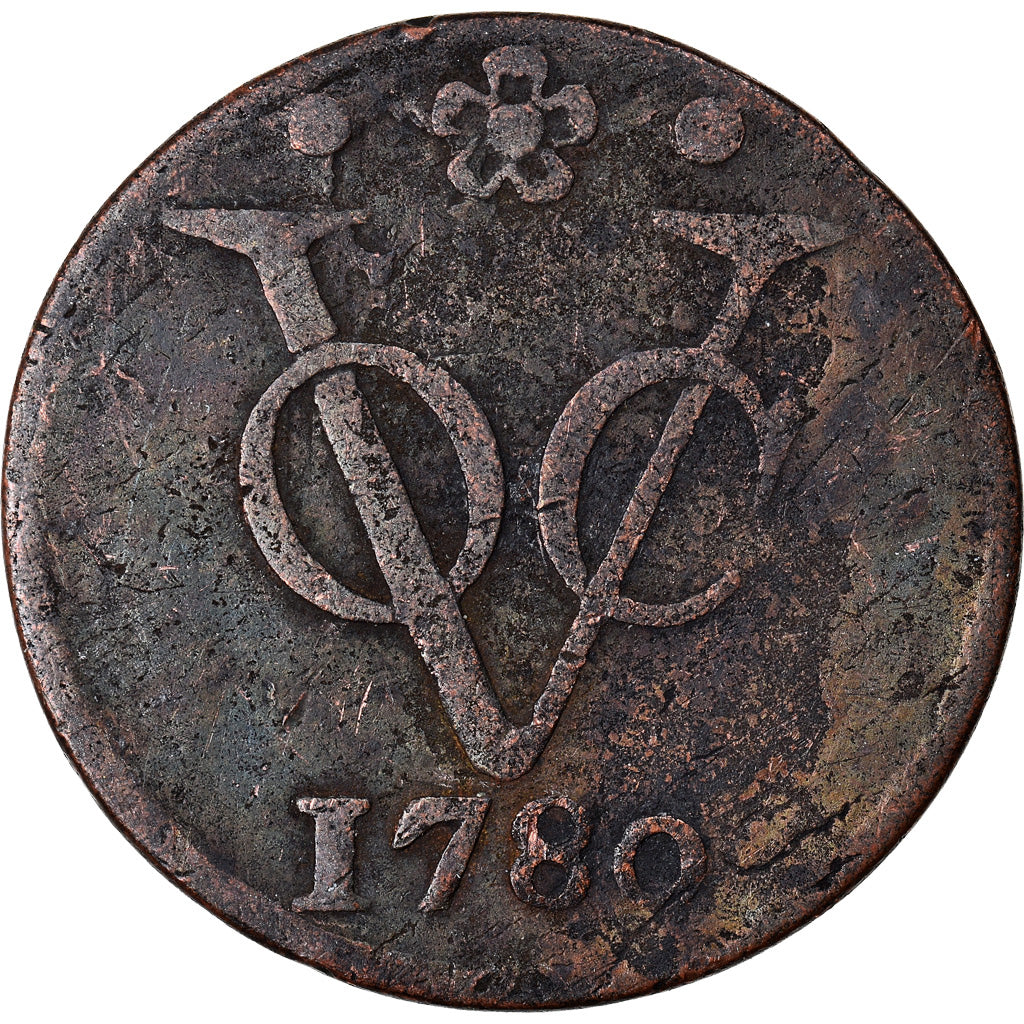 Coin, NETHERLANDS EAST INDIES, Duit, 1780, Dordrecht, F(12-15), Copper, KM:70