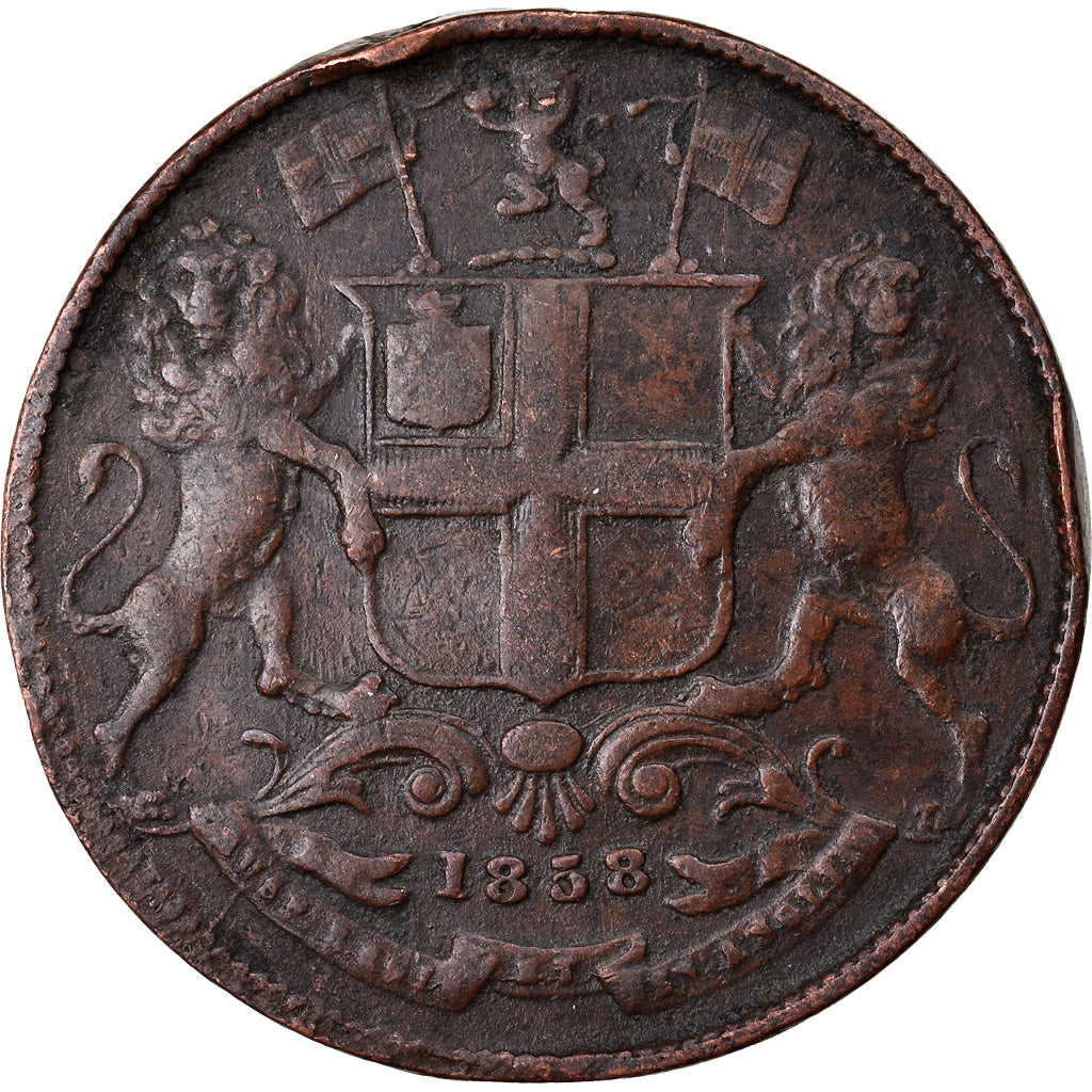 Coin, INDIA-BRITISH, 1/4 Anna, 1858, Heaton, Birmingham, VF(20-25), Copper