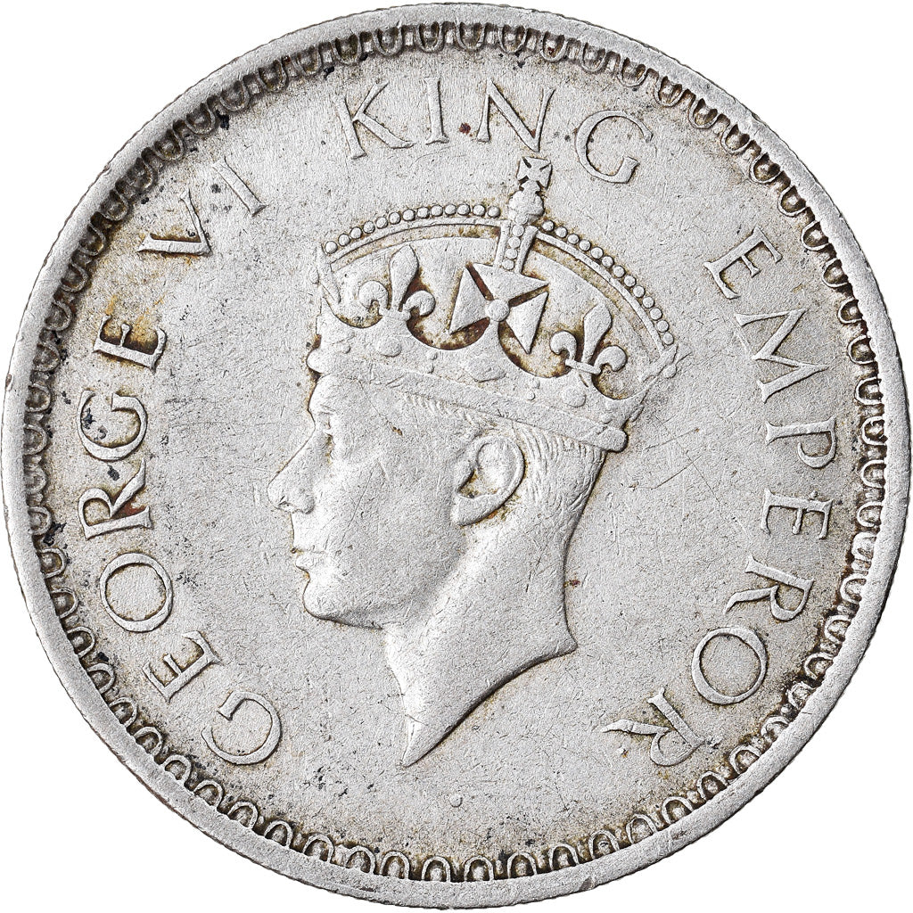 Coin, INDIA-BRITISH, George VI, 1/2 Rupee, 1941, EF(40-45), Silver, KM:551