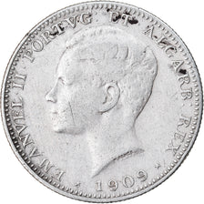 Coin, Portugal, Manuel II, 200 Reis, 1909, Paris, VF(30-35), Silver, KM:549