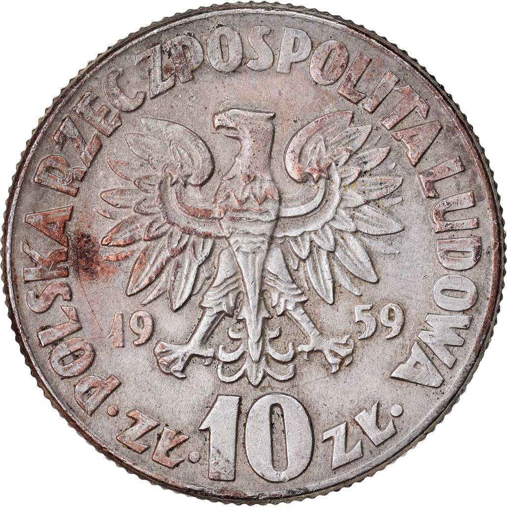 Münze, Polen, 10 Zlotych, 1959, Warsaw, SS, Copper-nickel, KM:51