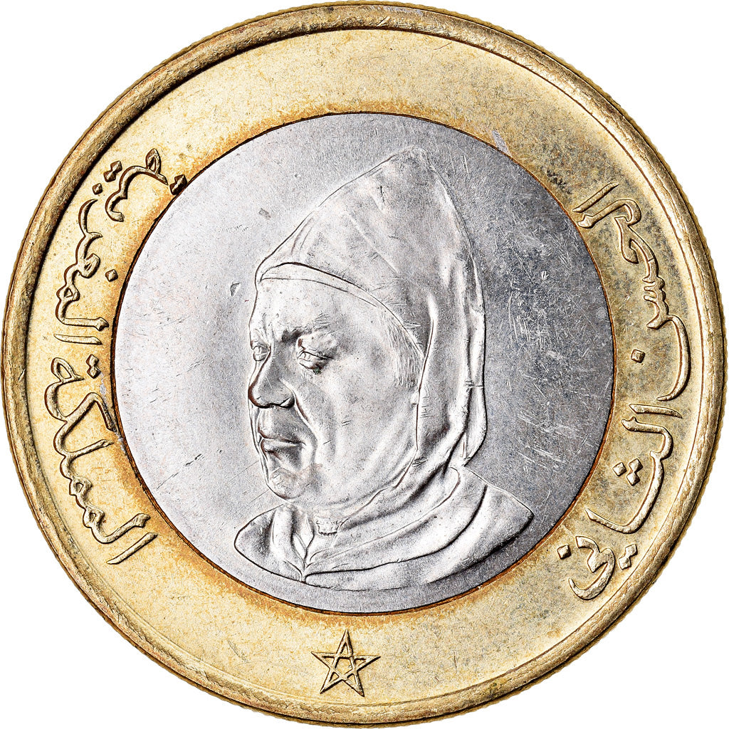 Monnaie, Maroc, al-Hassan II, 10 Dirhams, 1995, TTB, Bi-Metallic, KM:92