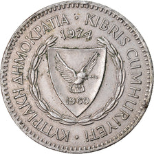 Moneta, Cipro, 100 Mils, 1974, BB, Rame-nichel, KM:42