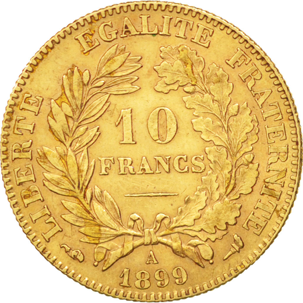 France, Cérès, 10 Francs, 1899, Paris, AU(50-53), Gold, KM:830, Gadoury:1016